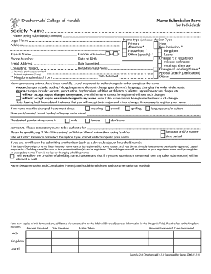 Name Form Kingdom of Drachenwald