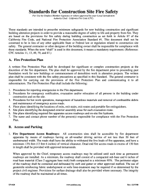 Standards for Construction Site Fire Safety  Form