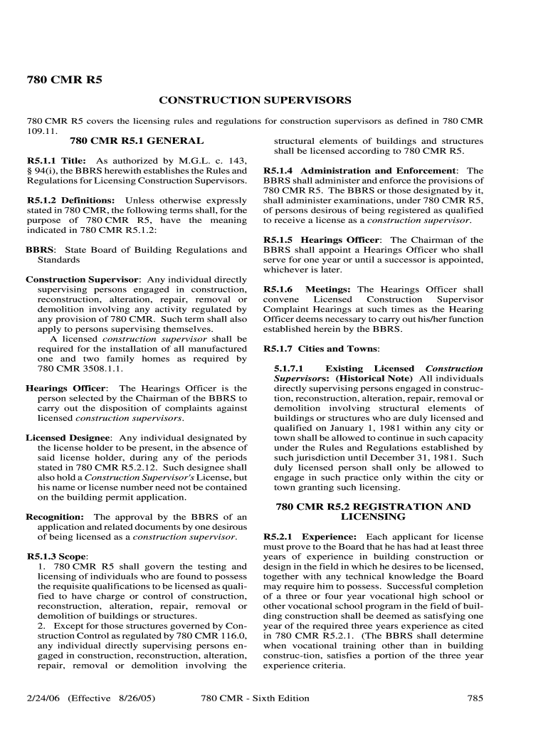 CONSTRUCTION SUPERVISORS  Form