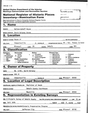 National Register of Historic PSaces Inventory Nomination Form 1