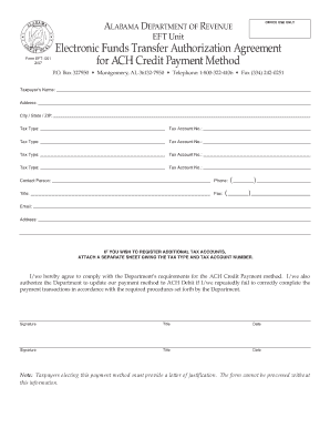 EFT 001 Alabama Department of Revenue Revenue Alabama  Form