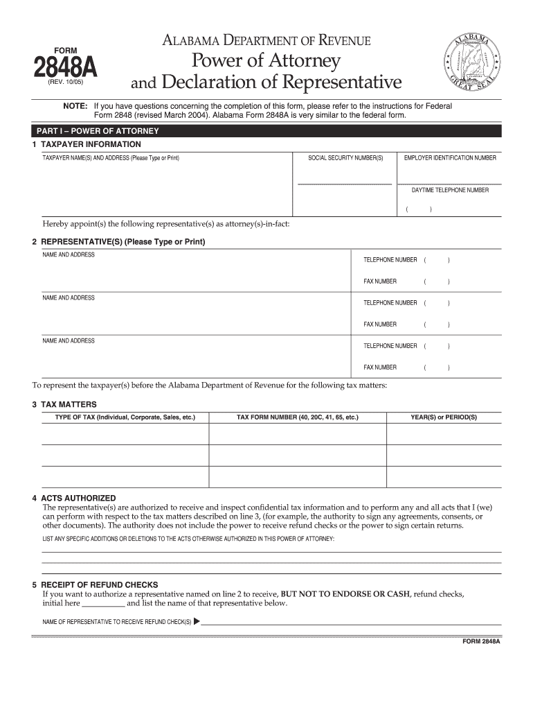  Form 2848a 2005