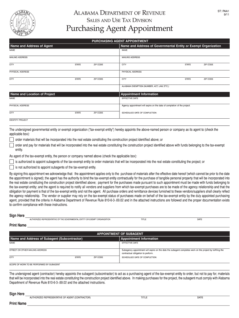  Alabama Form St Paa1 2011-2024