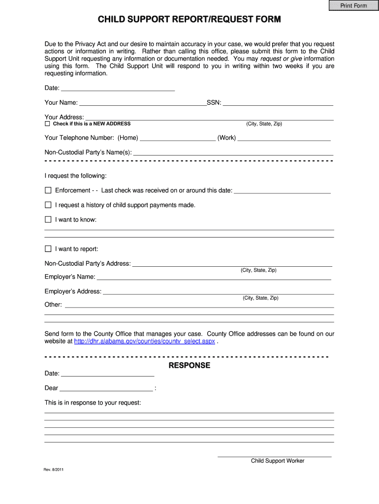 Child Support Paperwork  Form