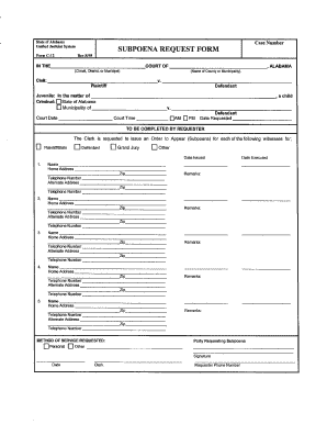 Alabama Subpoena Form