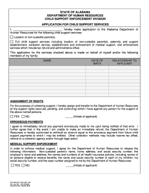  Alabama Child Support Application Online 2009