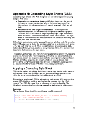 Appendix H Cascading Style Sheets CSS  Form