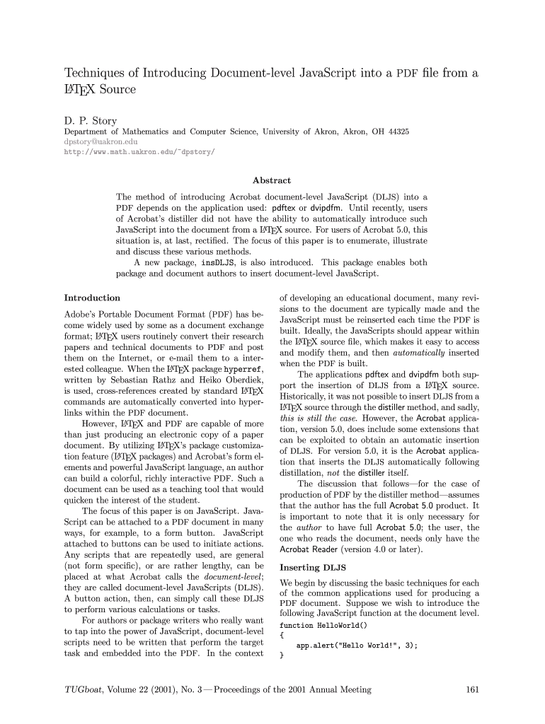 Techniques of Introducing Document Level JavaScript into a PDF File from a  Form