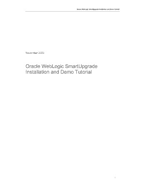 This Documentation Describes in Detail How to Install and Use Oracle WebLogic SmartUpgrade  Form