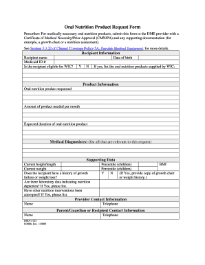 Nutrition Product Form