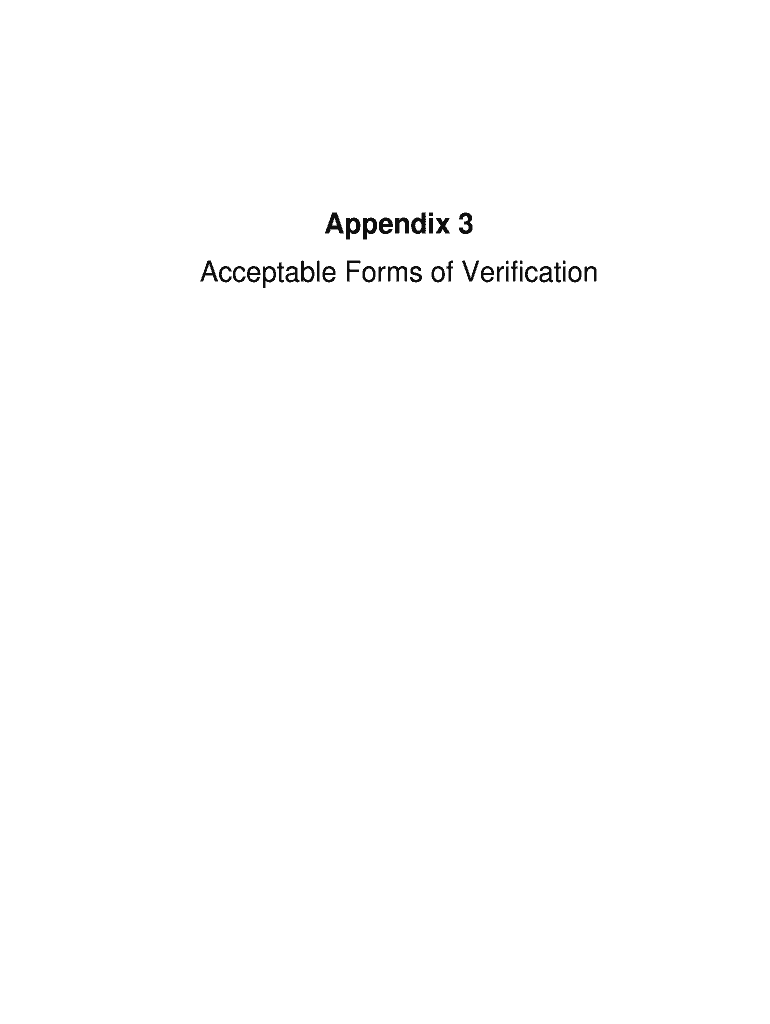 Appendix 3 Acceptable Forms of Verification