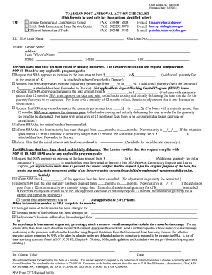 To Notify SBA of an Action, Check the Appropriate Box below and Fill  Form