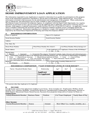 REHAB LOAN APPLICATION Dakotacda  Form