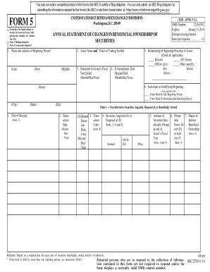 Form 5 for Sec