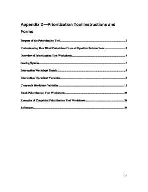 Appendix D?Prioritization Tool Instructions and Forms Onlinepubs Trb