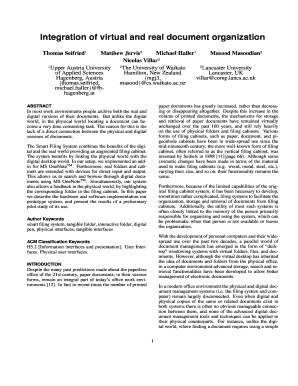 Integration of Virtual and Real Document Organization  Form