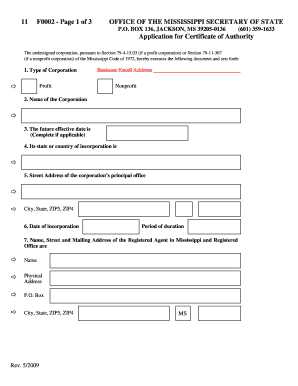 Mississippi F0200  Form