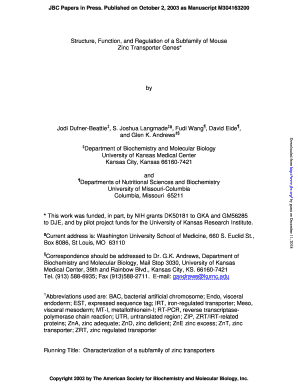 Structure, Function, and Regulation of a Subfamily of Mouse Zinc  Form