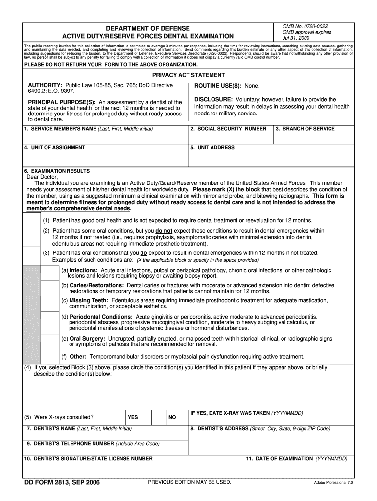  Dd Form 2813 2017