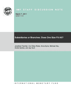 Subsidiaries or Branches Does One Size Fit All? by Jonathan Imf  Form