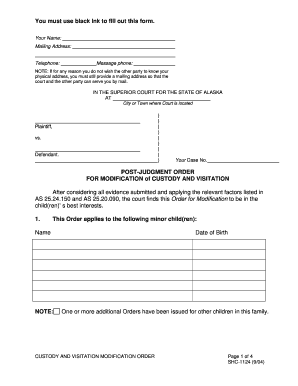 Alaska and Shc 1124 Form