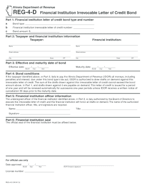 Illinois Department of Revenue Reg 4 D Form