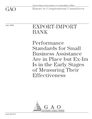 GAO 08 915 Export Import Bank Performance Standards for Small Gao