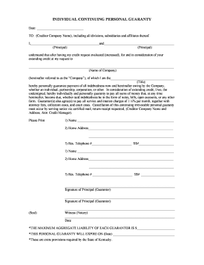 Guarantor Withdrawal Letter  Form