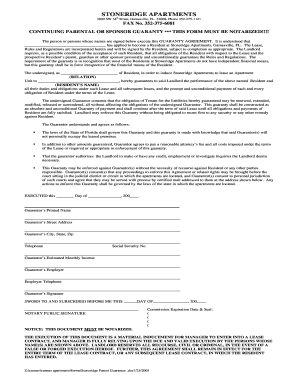 Stoneridge Apartments Gainesville Regulations Form