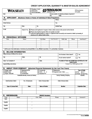 FERGUSON Credit Application  Form