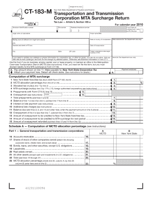 Form CT 183 M Tax Ny