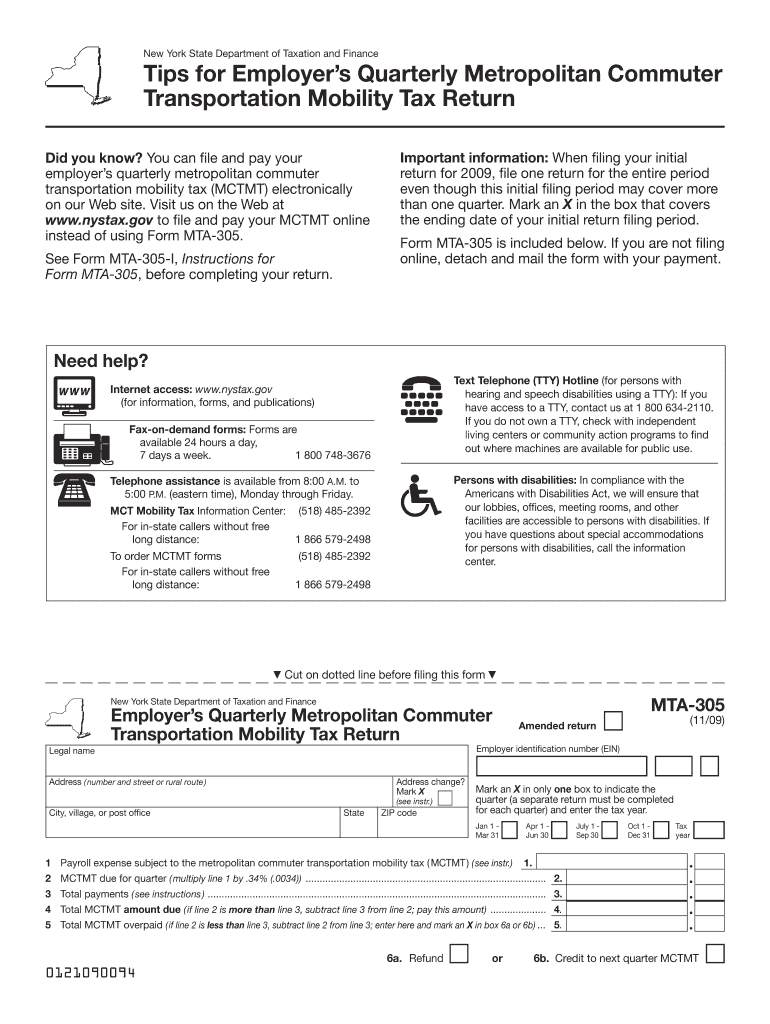 Mta 305 Insturctions Form