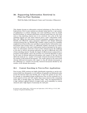 20 Supporting Information Retrieval in Peer to Peer Systems L3s