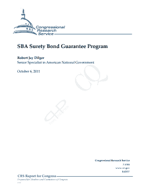SBA Surety Bond Guarantee Program  Form