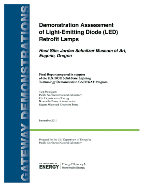 Demonstration Assessment of Light Emitting Diode LED Retrofit Apps1 Eere Energy  Form