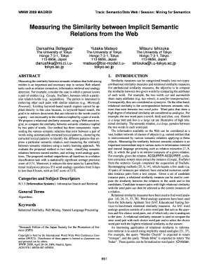 Measuring the Similarity between Implicit WWW2009 EPrints Www2009 Eprints  Form