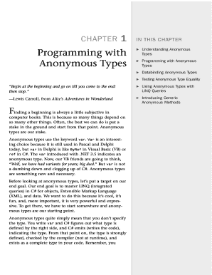 Programming with Anonymous Types Microsoft  Form