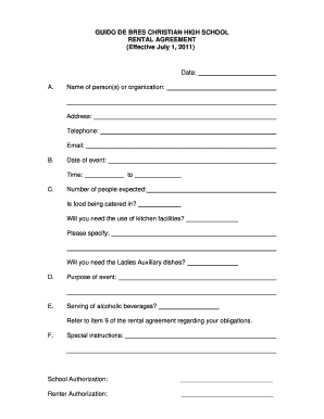 School Lease Agreement Sample  Form