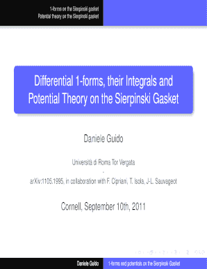 Differential 1 Forms, Their Integrals and Potential Theory on the Homepages Uconn