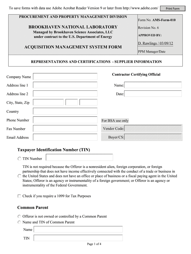 Ams Form 2012-2024