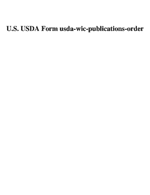 U S USDA Form Usda Wic Publications Order Usa Federal Forms