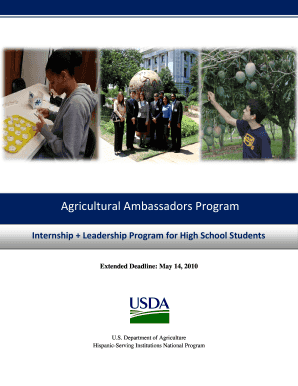 Agricultural Ambassadors Program USDA Hispanic Serving  Form