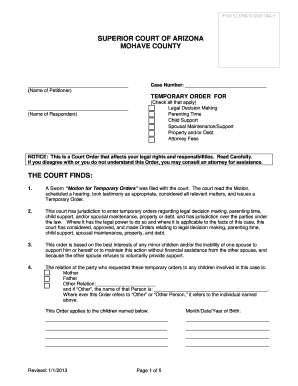 Mohave County Superior Court  Form