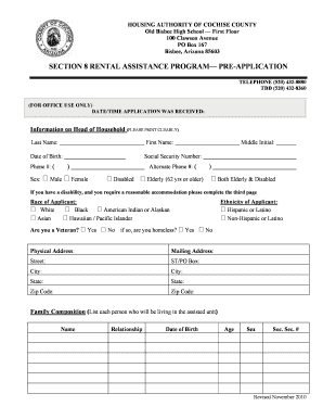 Cochise County Housing Authority  Form