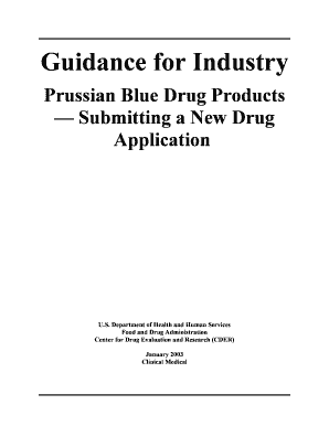 Prussian Blue Drug Products Submitting a New Drug Application Fda  Form