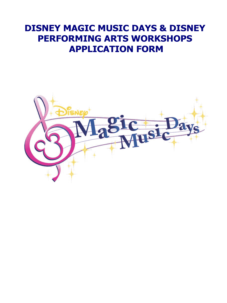 Disneyland Resort Magic Music Days Application Form
