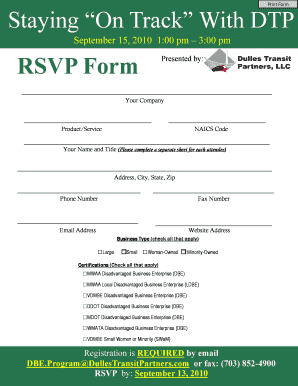 Staying on Track with DTP  Form