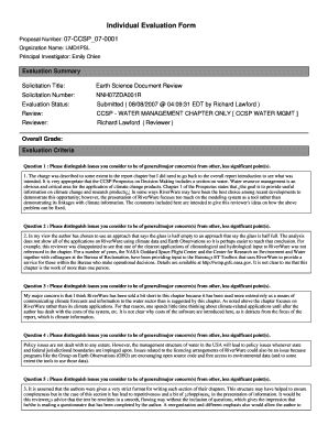 Individual Evaluation Form Nasa