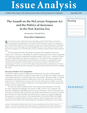 The Assault on the McCarran Ferguson Act and the Politics of  Form