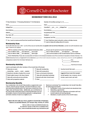 Membership Form in PDF Cornell Club of Rochester Cornellclubrochester